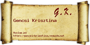Gencsi Krisztina névjegykártya